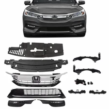 Front Grille Fog Lights Bumper Brackets Radiator Cover Fit For Accord 2016-2017