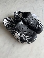 Crocs Classic Marbled Clog Shoes Black White Tie Dye Uk W9 M8