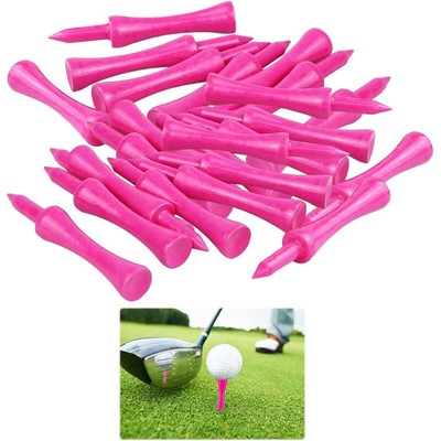1/100X Plastic Golf Tees 57 Mm Pink Castle Golf Tees High Quality Tees