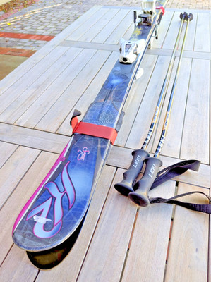 K2 SuperFree Skis ~152cm with Salomon Bindings + Leki Ventrix Carbon Poles