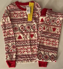 PJ Place Unisex Boy/Girl Size 6 Candy Cane Fairisle Snug Pajama Set Christmas