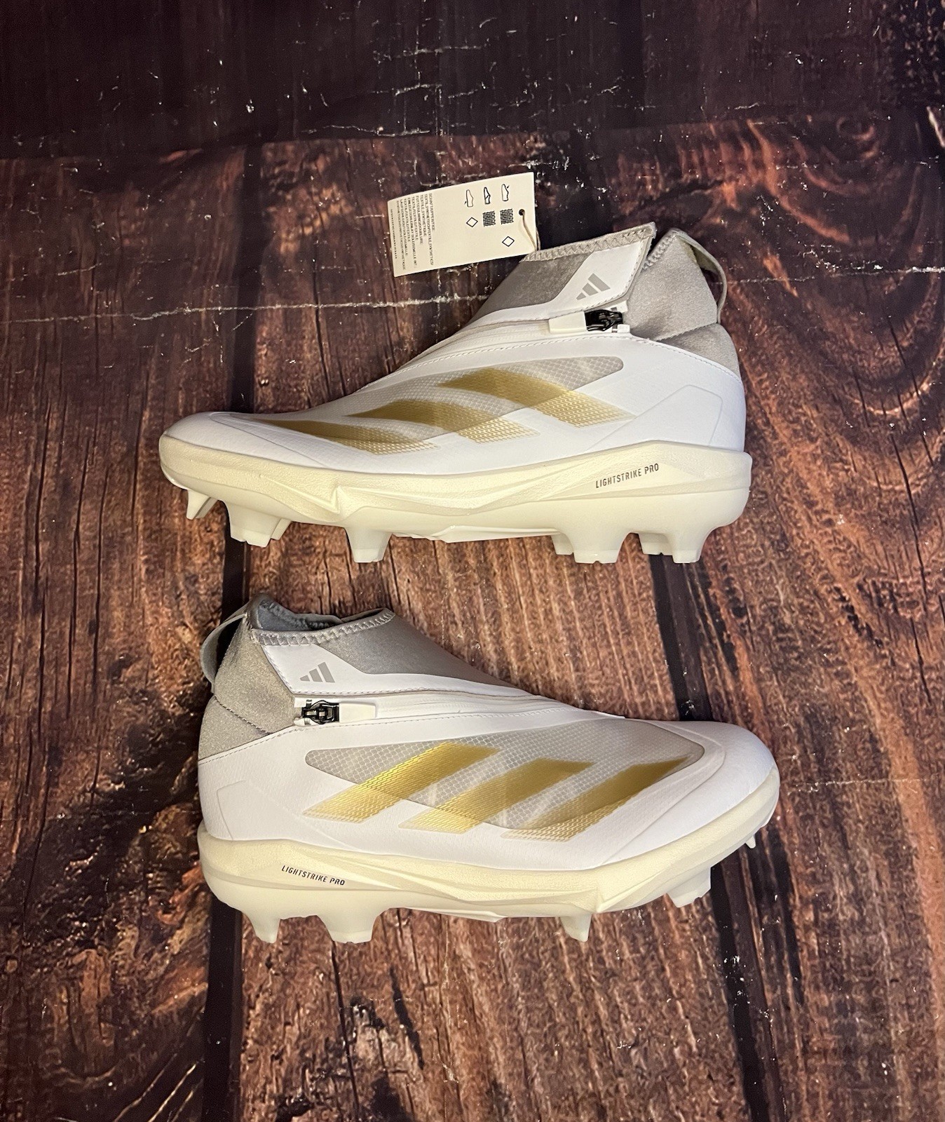 NEW Adidas Adizero Impact+ TPU White Gold Baseball Cleats IF8493 Men's Size 11