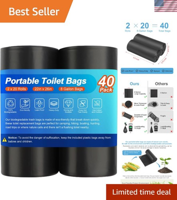 #ad 80 Biodegradable Camping Toilet Bags for Eco Friendly Outdoor Waste Solutions $15.99