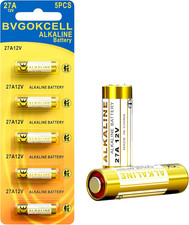 A27 27A 12V Alkaline Battery 5-Pack , 12 Volt LR27A MN27 Battery