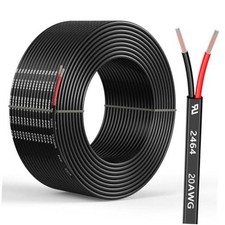 20 Gauge 2 Conductors Electrical Wire, Flexible Low Voltage PVC 16.4FT 20AWG