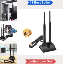 WiFi Antenna Dual Band 2.4GHz 5GHz 6dBi RP-SMA Male Magnetic Base 6.5ft