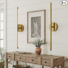 24" Battery Operated Wall Sconce Set of 2, Dimmable Battery Sconces Rechargeable