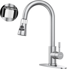 Kitchen Faucet With Pull Down Sprayer, Hurran Brushed Nickel Water Filter Faucet