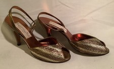 Vintage Women s Sling Back, Peep toe , Heels Shoe Size 7 N By Barefoot Original