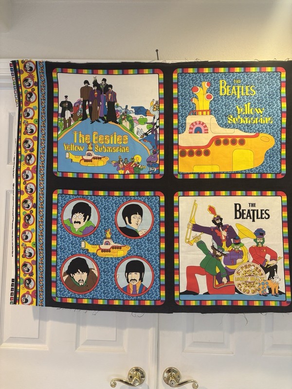 Vintage The Beatles Yellow Submarine Fabric