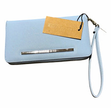 Steve Madden Blue Zip-Around Wristlet Wallet w/ Wrist Strap