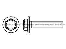 100X B6X20/BN5951 Bolt with Flange M6x20 1 Head: Hex A2 Stainless Steel BOSS