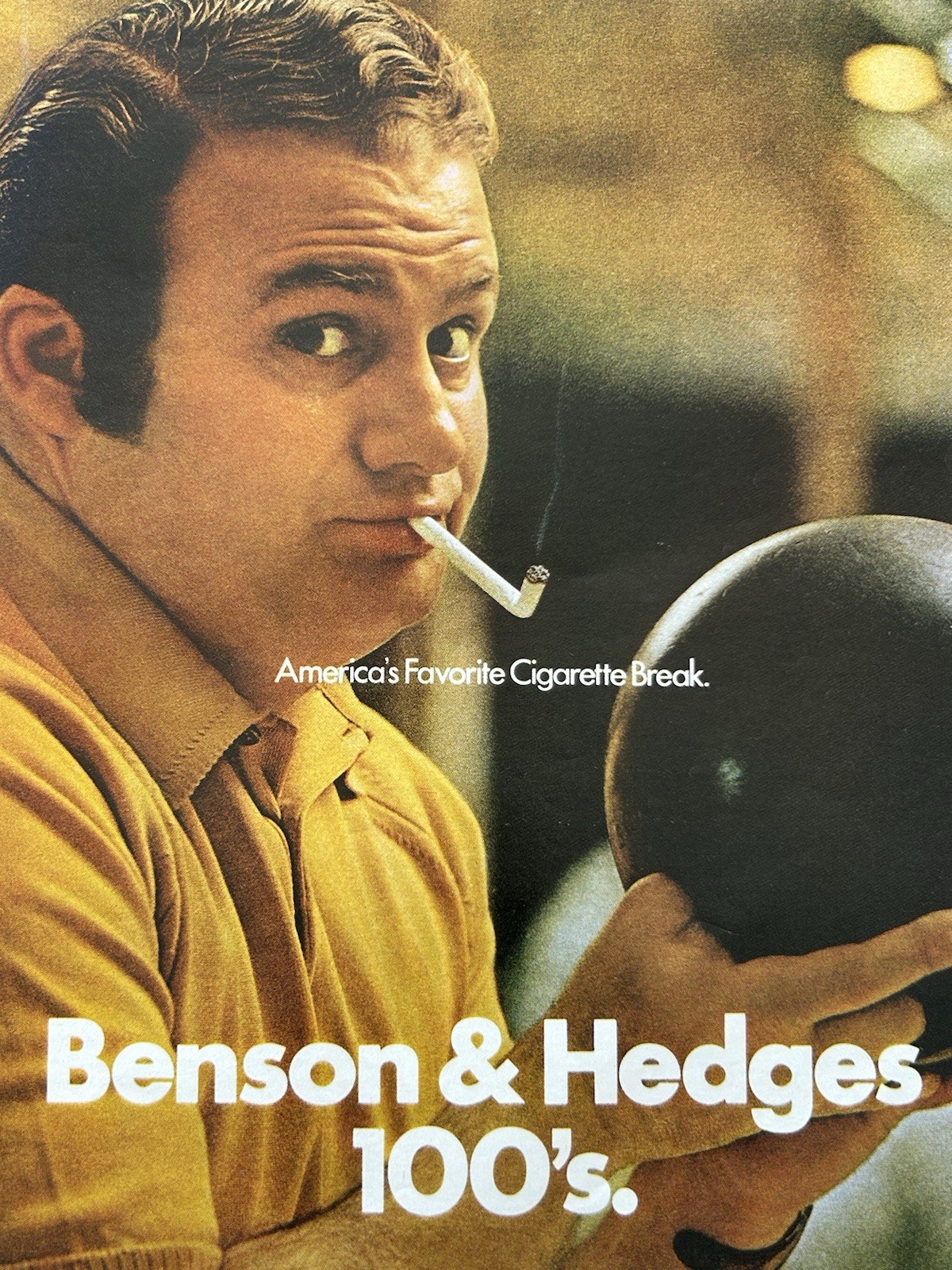 Benson & Hedges 100’s Vintage Bowling 1972 Magazine Advertisement Print Ad