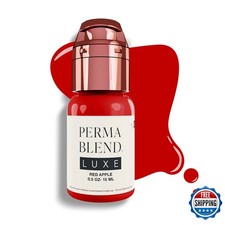 Perma Blend Luxe Red Apple Medium Red Tattoo Ink Permanent Makeup 0.5 oz
