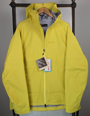 MARMOT GORE TEX New $400 Mens Size 2XL Shell Jacket Hooded Waterproof Yellow