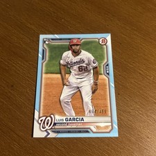 2021 Bowman Rookie Luis Garcia Sky Blue Border Paper Parallel /499 RC #5