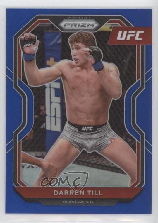 2021 Panini Prizm UFC Blue Prizm 125/199 Darren Till #80 5b1