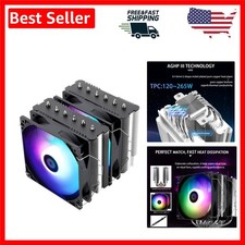 ARGB CPU Air Cooler with 6 Heat Pipes  Dual PWM Fans - AMD/Intel Compatible