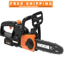 Worx WG322 20V Cordless Chainsaw 10 Inch Auto Tension and Lubrication