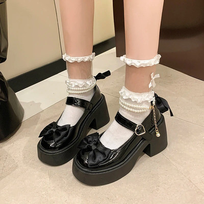 Women'S Mary Jane Platform Pumps Chunky High Heels Ankle Strap Party Shoes