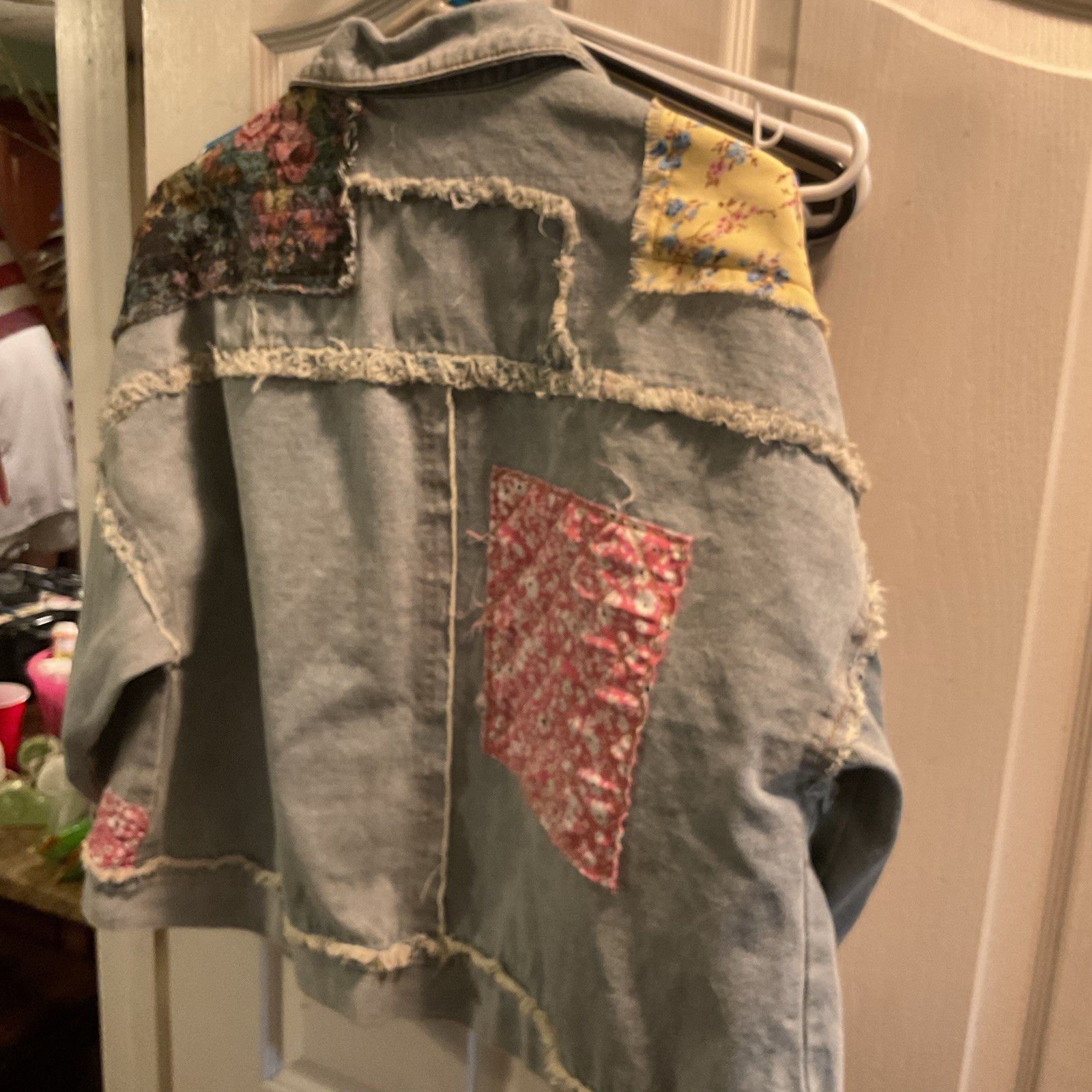 POL  Denim  Patchwork Distressed Jacket Womens Si… - image 8