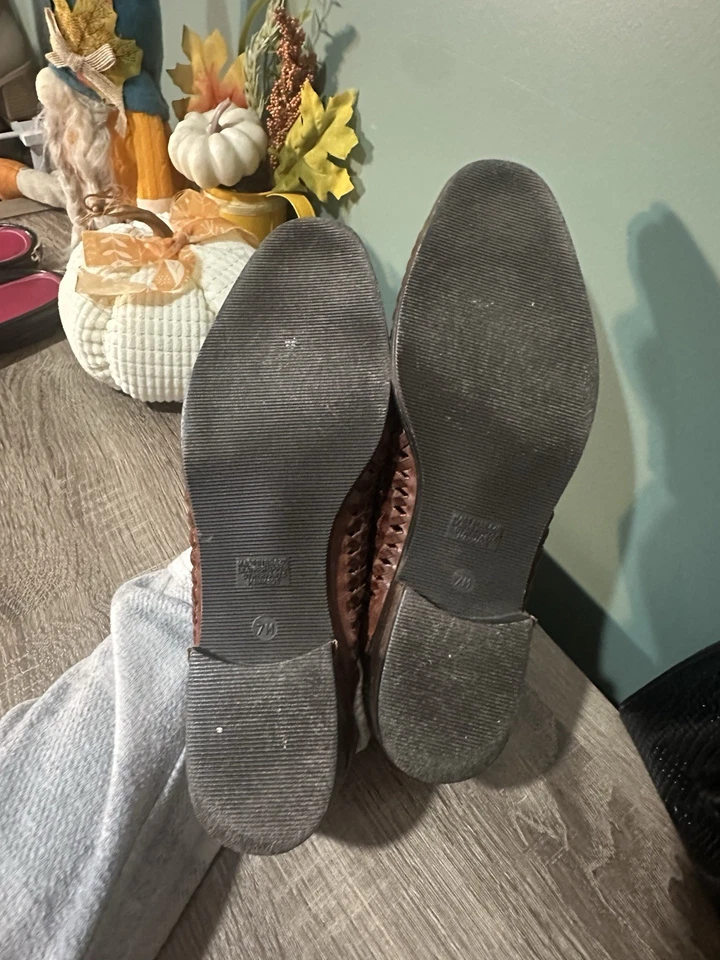 Ipanema Zapatos Planos de Cuero Tejido Talla 7 Marrón Retro Cottagecore Foto 4 de 4