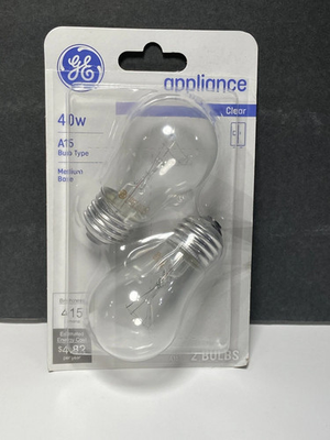 #ad GE 40 Watt Appliance Bulb Medium Base A15 Bulb Shape 2 pk 120 Volt $12.99