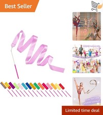 Dance Ribbons Set 16 Colors 6.6ft with Non-Slip Handles for Kids Gymnastics