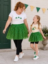 Green  Gold Polka Dot Tutu Skirt   Costume Tulle Skirt for Girls, Women  Plus