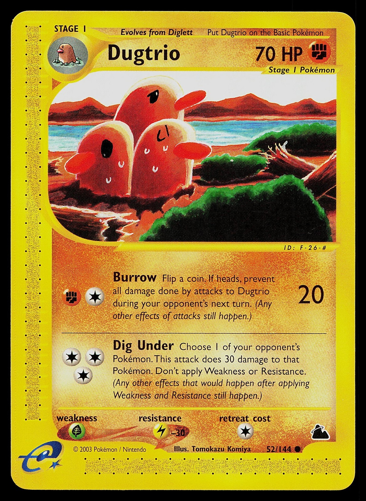Pokemon Card - Dugtrio Skyridge 52/144 Non Holo