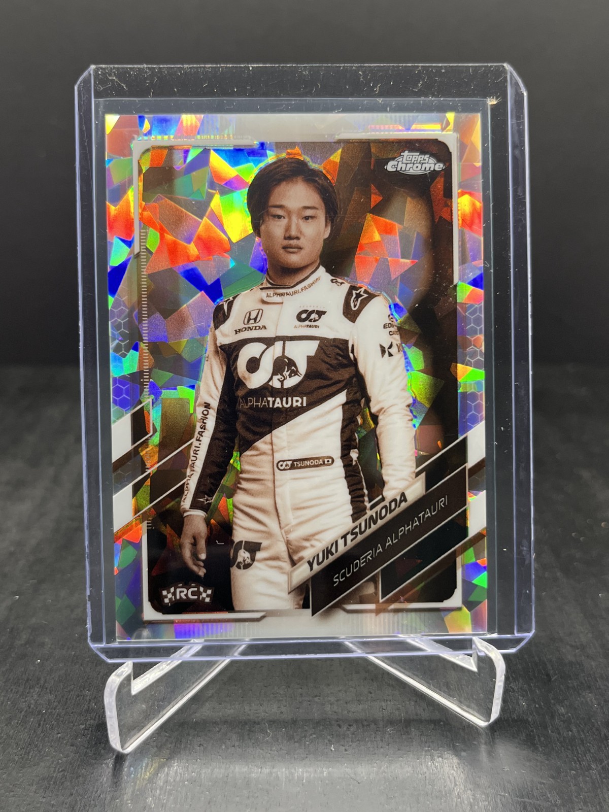 2021 Topps Chrome Sapphire F1 Yuki Tsunoda RC Portrait Negative 095/100 #14