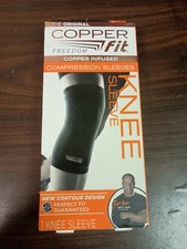 Copper Fit Freedom Copper Infused Compression Knee Sleeve - Size L - Black