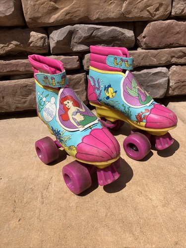 VTG Kids Disney Little Mermaid Roller Skates Pink ~ Size 1