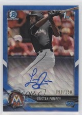 2018 Bowman Draft Chrome Pick Blue Wave Refractor 90/150 Tristan Pompey Auto 0x1
