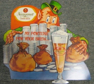 Namagansett Lager Beer Die Cut Cardboard Counter 12x8in Metal Sign Poster Ad
