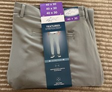 Greg Norman Men's Textured Stretch Chino Pant Gray Size 40x29