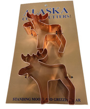 Alaska Cookie Cutters 2 Moose shapes Copper (NEW)