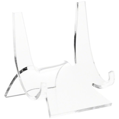 Plymor Clear Acrylic Double-Scoop Display Easel, 3'' H x 2.875'' W x 2.5'' D