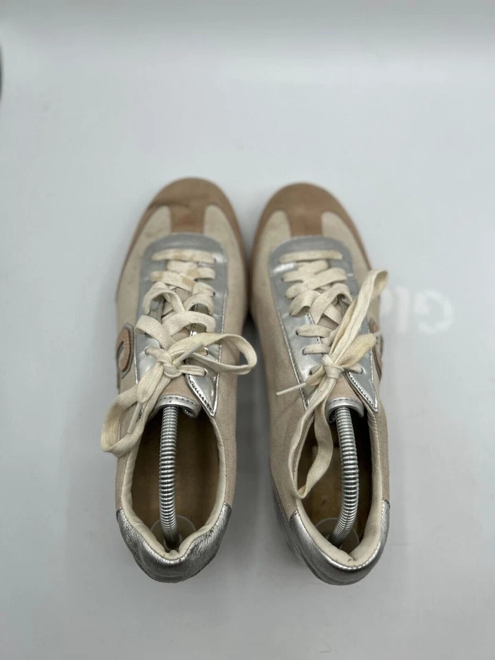 Zapatillas deportivas Coach para mujer talla 11 beige plateado con cordones Foto 4 de 4