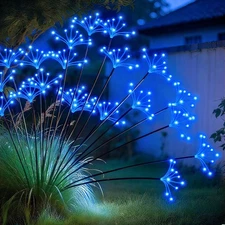 JJGoo 2-Pack Solar Swaying Starburst Lights, Waterproof Outdoor Garden Decor Blu