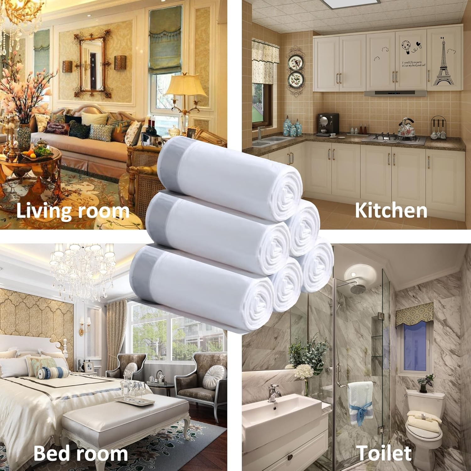 200 pieces, 9-15 gallons, reinforced pull rope, suitable 9-15 gallon trash cans.