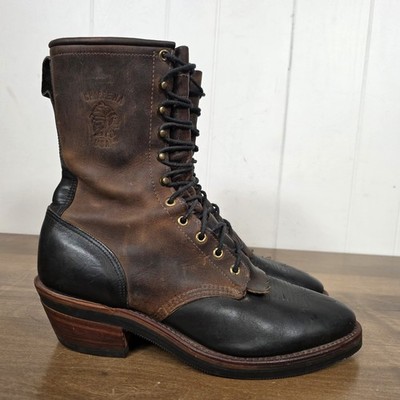 Chippewa Boots Classic Logger Packer Style #29408 Mens 11.5 D Leather Made USA