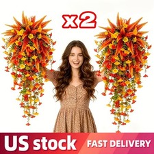 Artificial Fall Harvest Hanging Basket - Autumn Porch Door Decoration decoration