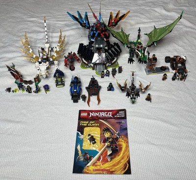 LEGO Ninjago 5 slightly used but complete sets and 2 minifigs