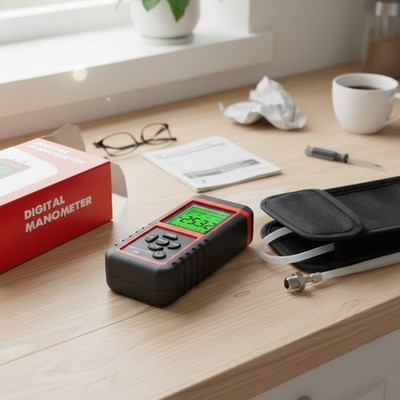 Handheld Digital Manometer for Efficient Air Pressure Measurement - 5.31'' Size