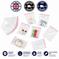 500 Clear Grip Seal Bags 10x15cm Resealable Zip Lock Polythene Plastic Storage