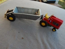 Vintage Tin Friction Tractor & Manure Spreader? Parts Estate Find