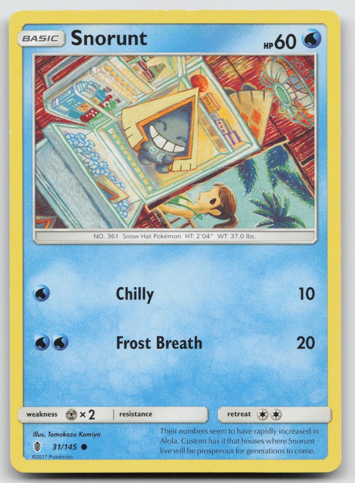 Snorunt 31/145 Guardians Rising Tomokazu Komiya Pokemon LP