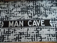 Metal Man Cave Sign 3ft Long 36" Excellent