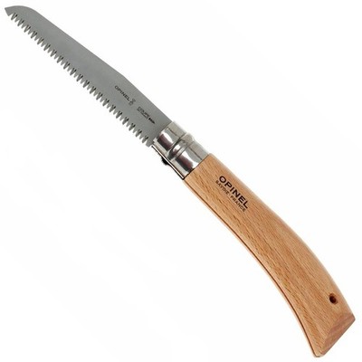 Opinel Folding Saw - Gardening and Camping Folding Carbon Steel Saw with Beec...